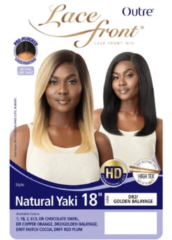 OUTRE HD Transparent Lace Front Wig - Natural Yaki 18" -Outre HT QL Natural Yaki 18 84011.1678405924