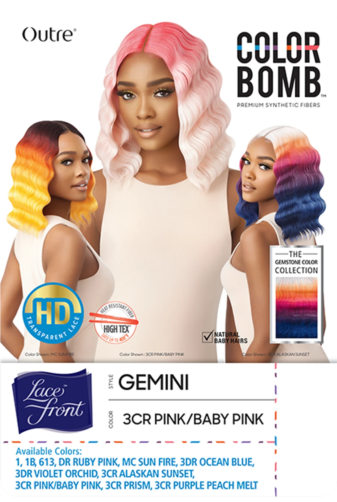 OUTRE Colorbomb Synthetic Lace Front Wig - GEMINI 2 OUTRE Colorbomb Synthetic Lace Front Wig - GEMINI - Image 2