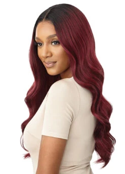 OUTRE Synthetic HD Lace Front Deluxe Wig - Verina -Outre QL Deluxe Verina DR Red Velvet Left 00045.1678297897
