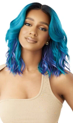 OUTRE Colorbomb Synthetic Lace Front Wig - MARINA -Outre QLCB Marina DR UL Aquamarine Sub B 77543.1675372923