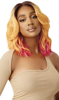 OUTRE Colorbomb Synthetic Lace Front Wig - MARINA -Outre QLCB Marina DR4 UL Orange Sherbet Sub C 99463.1675372923