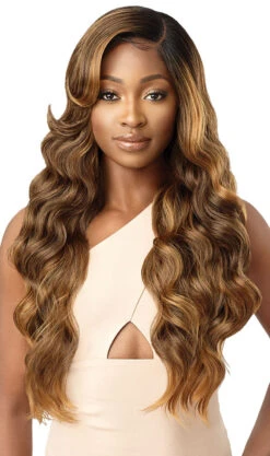 OUTRE Synthetic Melted Hairline Deluxe Wide Lace Part HD Lace Front Wig - ARIES