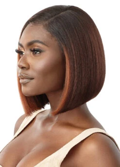 OUTRE Synthetic Melted Hairline HD Lace Front Wig - Breena -Outre QLMH Breena DRFF2 Cinnamon Mocha Left 1 79240.1684962183