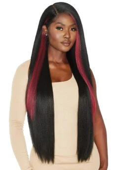 OUTRE Melted Hairline Synthetic HD Lace Front Wig - Makeida 9 OUTRE Melted Hairline Synthetic HD Lace Front Wig - Makeida -Outre QLMH Makeida DRFF Midnight Ruby Rose Sub A 10208.1677191614