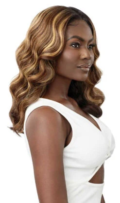 OUTRE Perfect Hairline Synthetic 13x6 HD Lace Front Wig - GELORA -Outre QLPHLGEL Gelora DRST2 Chocolate Caramel Right 21102.1661021089
