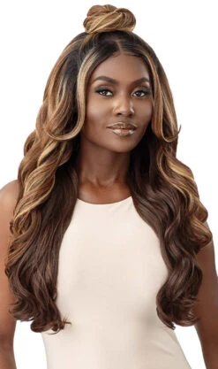 OUTRE Perfect Hairline Synthetic HD Lace Wig - ETIENNE -Outre QLPH Etienne DRST2 Chocolate Caramel Sub B 37551.1652999524