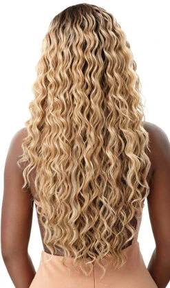 OUTRE SleekLay Synthetic Part Lace Front Wig - ASMARA -Outre QLSLP Asmara DR4 Honey Blonde Back 64654.1650052716