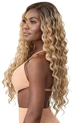 OUTRE SleekLay Synthetic Part Lace Front Wig - ASMARA -Outre QLSLP Asmara DR4 Honey Blonde Left 39647.1650052716