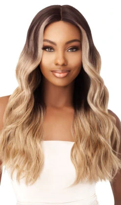 OUTRE Synthetic HD Swiss I-parting Lace Front Wig - STEVIE -Outre QL Stevie DRFF4 Champagne Main 53019.1629266910