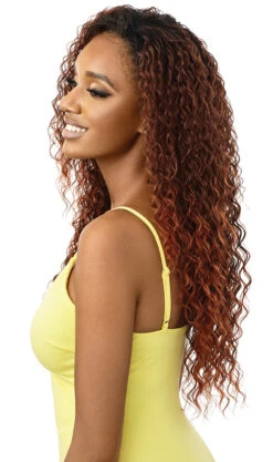 OUTRE Converti Cap Premium Synthetic Wig (Wet & Wavy) - KISSED BY MIST -Outre QVO Kissed By Mist DR Ginger Brown Left 38145.1667507390