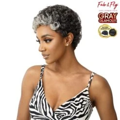 Outre Fab & Fly Gray Glamour 100% Human Hair Wig - HH-DINA 8 Outre Fab & Fly Gray Glamour 100% Human Hair Wig - HH-DINA -Outre ffgg dina hl34 51 left