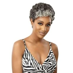 Outre Fab & Fly Gray Glamour 100% Human Hair Wig - HH-DINA