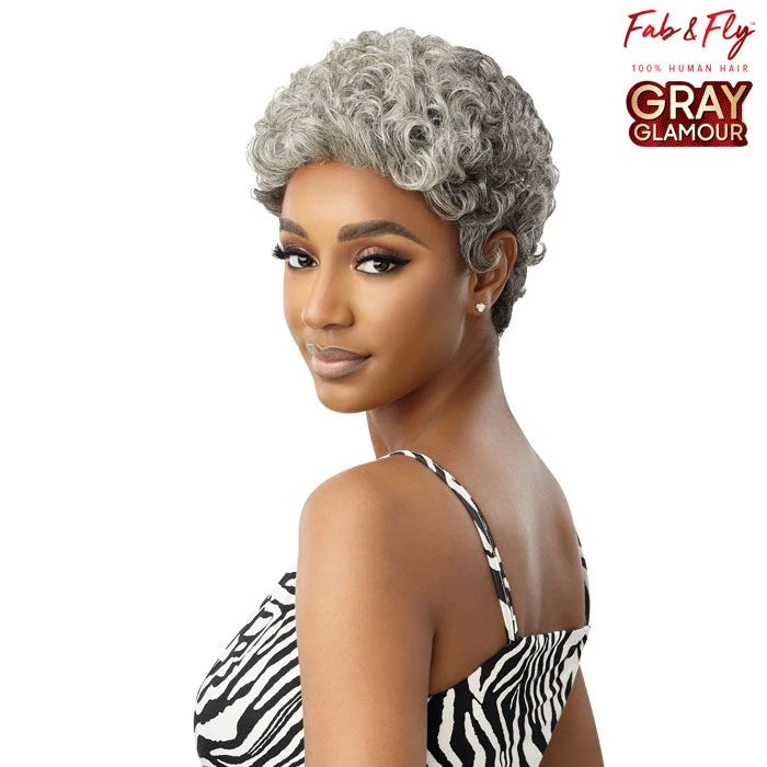 Outre Fab & Fly Gray Glamour 100% Human Hair Wig - HH-DINA 2 Outre Fab & Fly Gray Glamour 100% Human Hair Wig - HH-DINA - Image 2