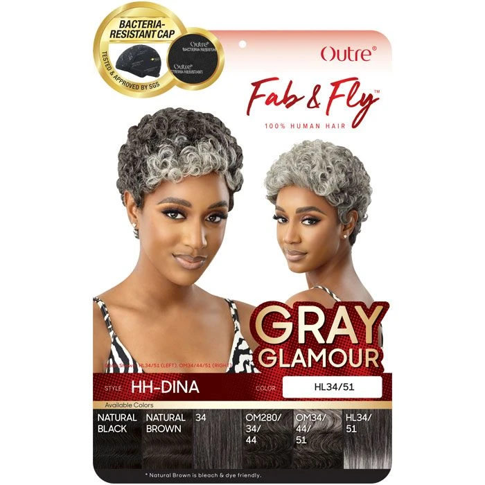 Outre Fab & Fly Gray Glamour 100% Human Hair Wig - HH-DINA 5 Outre Fab & Fly Gray Glamour 100% Human Hair Wig - HH-DINA - Image 5