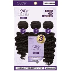 Outre MyTresses Purple Label Unprocessed Human Hair Weaves 3 Bundles - NATURAL CRYSTAL DEEP (14"/16"/18")