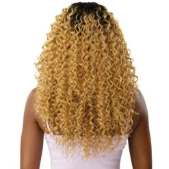 Outre Purple Pack Brazilian Boutique Human Hair Blend Weave - DOMINICAN CURL (18"/20"/22"+ 4" Deep Lace Parting Piece) -Outre hwpbdc1820223