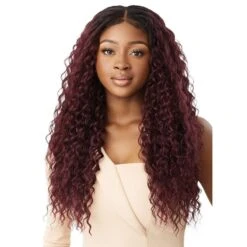 Outre Purple Pack Brazilian Boutique Human Hair Blend Weave - VIRGIN LOOSE DEEP 4PCS (18/20/22 Inch + 4 Inch Lace Closure)