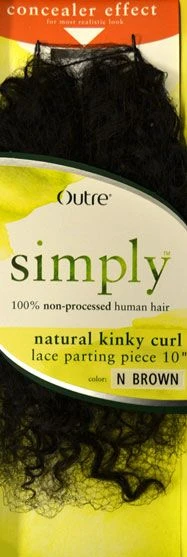 Outre Simply 100% Non-processed Human Hair - NATURAL KINKY CURL LACE PARTING PIECE 10 Inch