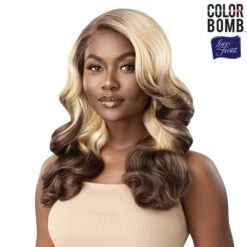 Outre Color Bomb Synthetic HD Lace Front Wig - KAYLEEN -Outre outre color bomb synthetic hd lace front wig kayleen 4