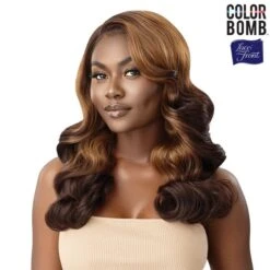 Outre Color Bomb Synthetic HD Lace Front Wig - KAYLEEN -Outre outre color bomb synthetic hd lace front wig kayleen 5