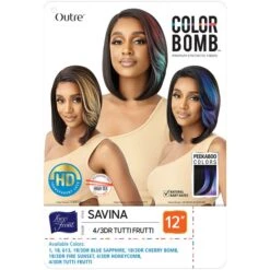 Outre Color Bomb Synthetic HD Lace Front Wig - SAVINA -Outre outre color bomb synthetic hd lace front wig savina 8