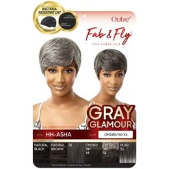Outre Fab & Fly Gray Glamour 100% Human Hair Full Wig - HH-ASHA 10 Outre Fab & Fly Gray Glamour 100% Human Hair Full Wig - HH-ASHA -Outre outre fab fly gray glamour 100 human hair full wig hh asha 5