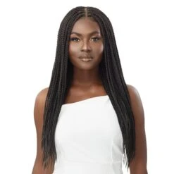Outre Synthetic 13X4 Pre-Braided Box Braids HD Lace Front Wig - KNOTLESS SQUARE PART BRAIDS 26"