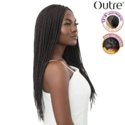 Outre Synthetic 13X4 Pre-Braided Box Braids HD Lace Front Wig - KNOTLESS SQUARE PART BRAIDS 26" -Outre outre pre braided 13x4 hd lace frontal wig knotless square part braids 26 3