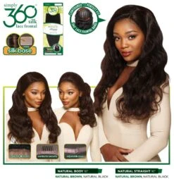 Outre Simply 100% Non Processed Human Hair 360 Silk Lace Frontal Band Hair Piece - NATURAL STRAIGHT 14"-16" -Outre outre simply non processed hh 360 silk lace frontal band hair piece natural body
