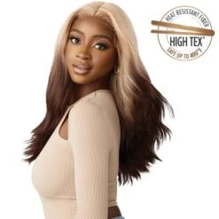 Outre Sleek Lay Synthetic HD Lace Front Wig - GENEVIVE -Outre outre sleek lay genevive 3 1 1