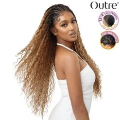 Outre Synthetic 13x4 HD Lace Frontal Wig - STITCH BRAID RIPPLE WAVE 30" -Outre outre wig stitch braid ripple wave 30 3