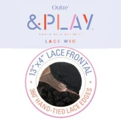 Outre &Play Human Hair Blend Bundle Edition 360 Lace Wig - NATURAL DEEP WAVE -Outre outre play lacefrontal 1 3