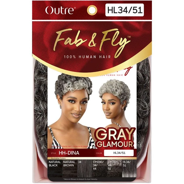 Outre Fab & Fly Gray Glamour 100% Human Hair Wig - HH-DINA 6 Outre Fab & Fly Gray Glamour 100% Human Hair Wig - HH-DINA - Image 6