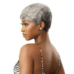 Outre Fab And Fly Gray Glamour Wig Human Hair - ADDISON -Outre qhfgadd 3