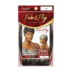 Outre Fab And Fly Gray Glamour Wig Human Hair - ADDISON -Outre qhfgadd 5