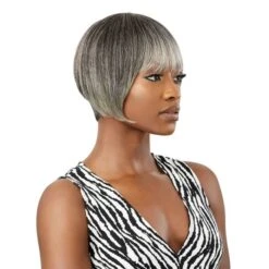 Outre 100% Human Hair Fab & Fly Gray Glamour Full Cap Wig HARRIET 7 Outre 100% Human Hair Fab & Fly Gray Glamour Full Cap Wig HARRIET -Outre qhfghar 3