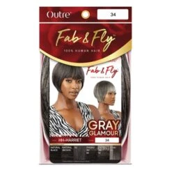Outre 100% Human Hair Fab & Fly Gray Glamour Full Cap Wig HARRIET 9 Outre 100% Human Hair Fab & Fly Gray Glamour Full Cap Wig HARRIET -Outre qhfghar 5