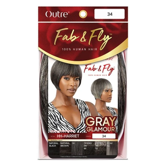 Outre 100% Human Hair Fab & Fly Gray Glamour Full Cap Wig HARRIET 5 Outre 100% Human Hair Fab & Fly Gray Glamour Full Cap Wig HARRIET - Image 5