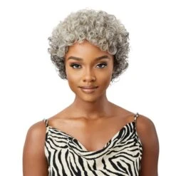 Outre 100% Human Hair Fab & Fly Gray Glamour Full Cap Wig VERONICA