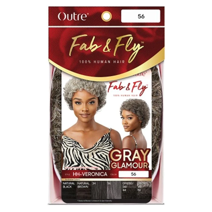 Outre 100% Human Hair Fab & Fly Gray Glamour Full Cap Wig VERONICA 5 Outre 100% Human Hair Fab & Fly Gray Glamour Full Cap Wig VERONICA - Image 5