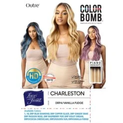 Outre Synthetic HD Lace Front Wig Color Bomb - CHARLESTON -Outre qlcbchr 12