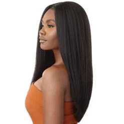 Outre 100% Human Hair Blend 5X5 Lace Closure Wig - KINKY STRAIGHT 24" -Outre qlhbo55ks244