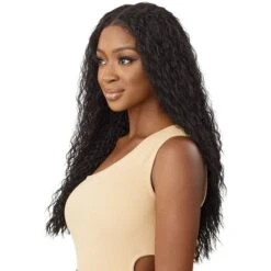 Outre Human Hair Blend 5X5 HD Lace Closure Wig - HHB PERUVIAN WATER WAVE 24 -Outre qlhbo55pww24 3