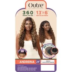 Outre 100% Human Hair Blend HD 360 Edge 13X6 Lace Front Wig - ANDREINA -Outre qlhboand 6
