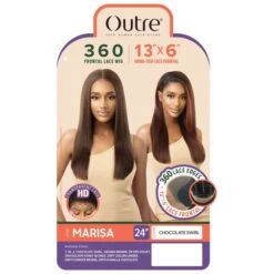 Outre 100% Human Hair Blend 13X6 Hand-Tied 360 Lace Frontal Wig - MARISA -Outre qlhbomar 5