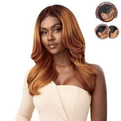Outre Melted Hairline Synthetic HD Lace Front Wig - KARMINA 9 Outre Melted Hairline Synthetic HD Lace Front Wig - KARMINA -Outre qlmhkar 3