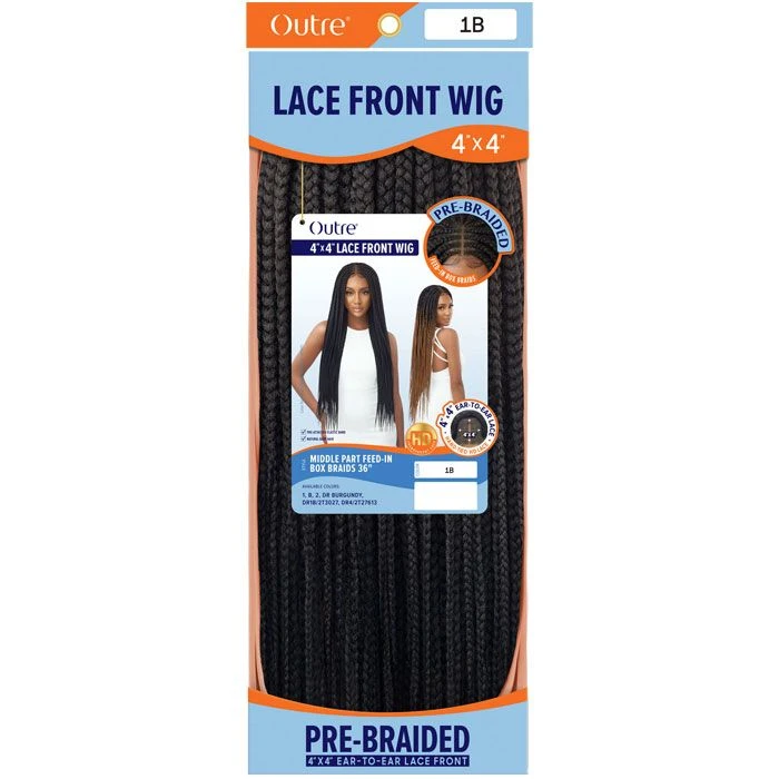 Outre Pre Braided Synthetic Hair 4X4 Lace Front Wig - MIDDLE PART-IN BOX BRAIDS 36" 5 Outre Pre Braided Synthetic Hair 4X4 Lace Front Wig - MIDDLE PART-IN BOX BRAIDS 36" - Image 5