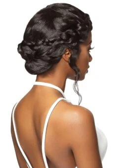 Outre Simply 100% Non Processed Human Hair Swiss Lace Front Wig - BRAZILIAN NATURAL BODY -Outre qxhsnb natural body nbrn updo